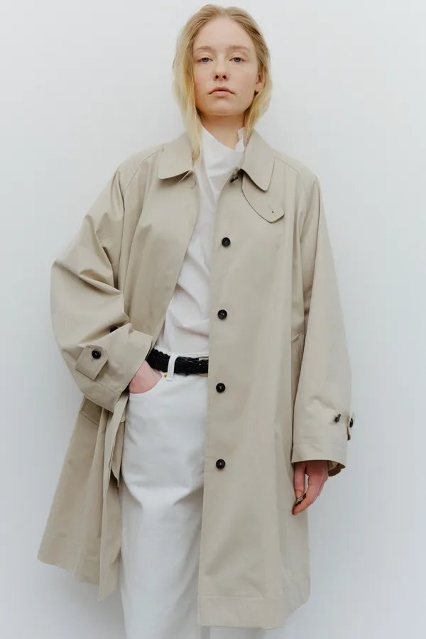 overfit half trench coat (light olive)