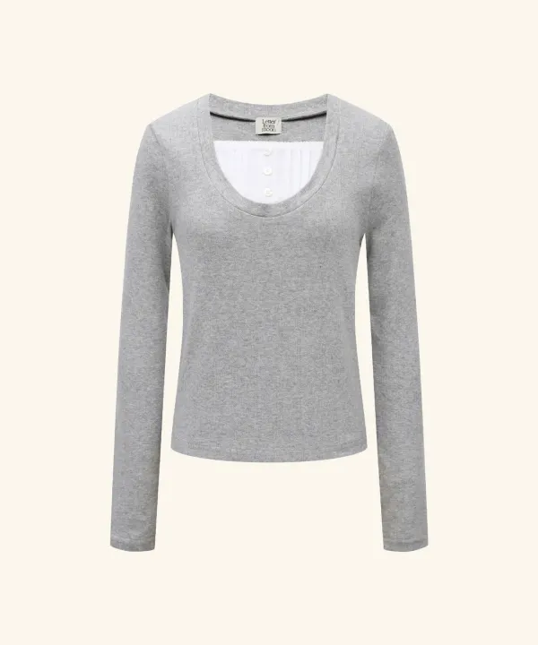Merit Layered Shirt T-Shirt ( Gray )
