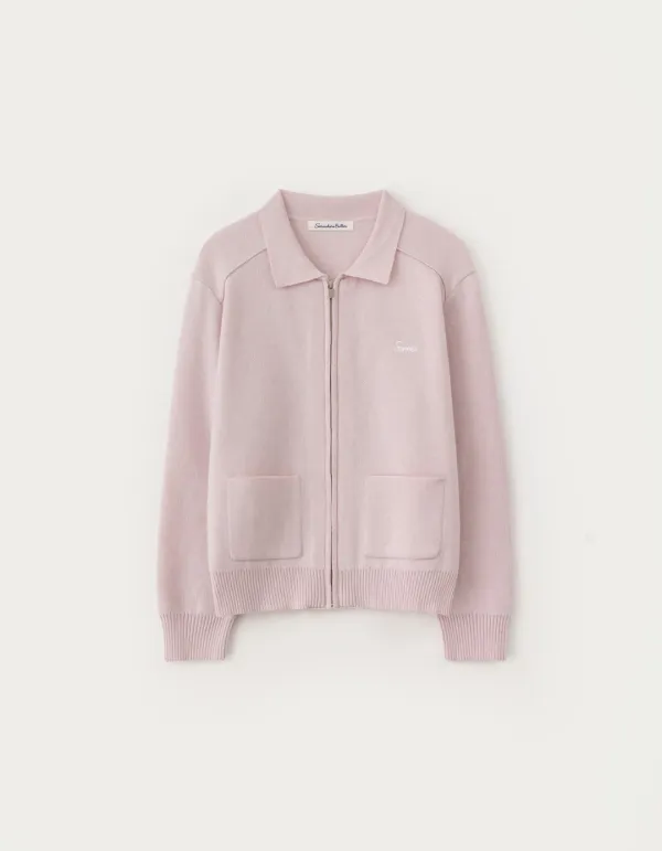 Unit Knit Zip-Up - Light Pink