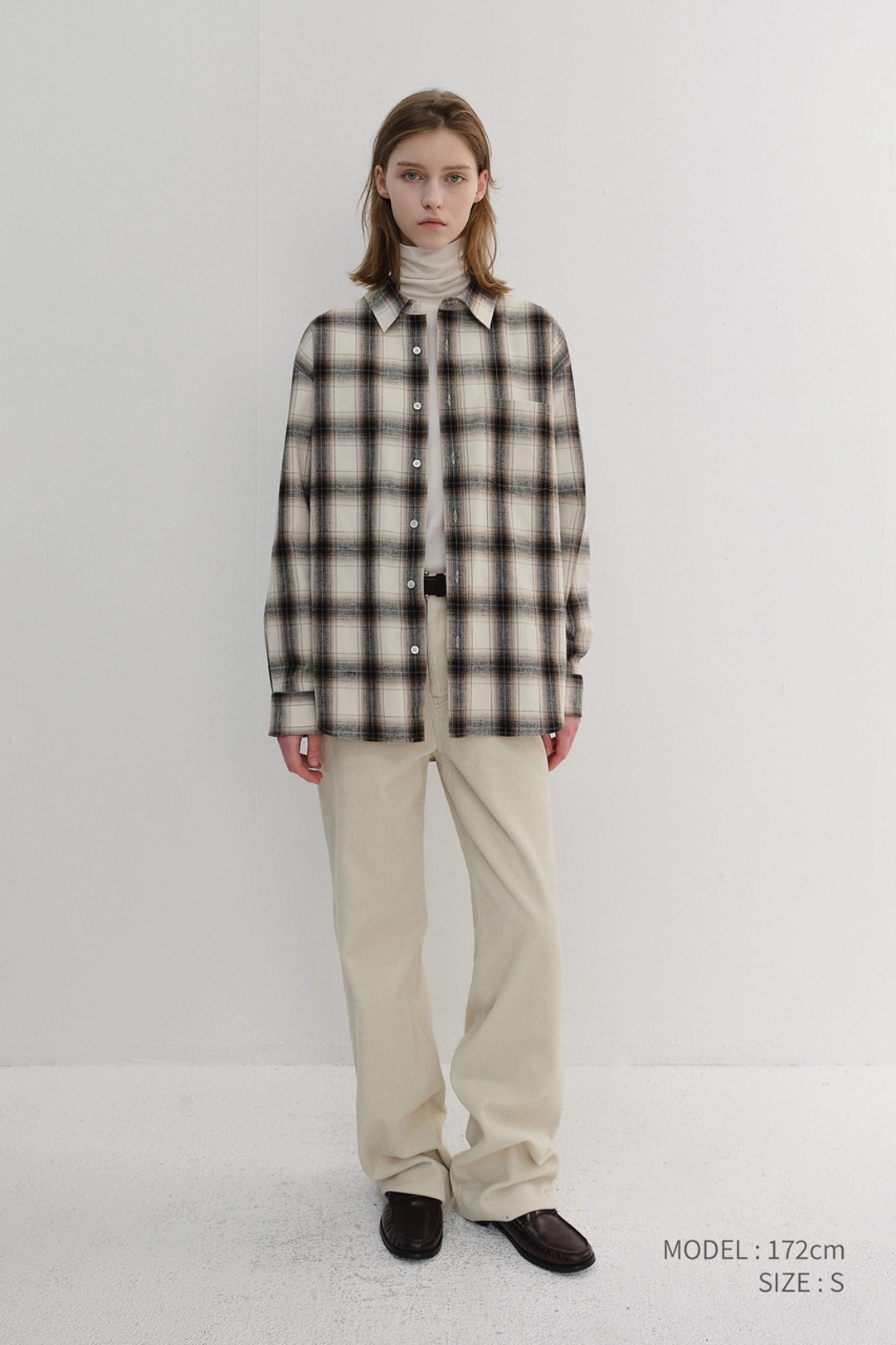 던스트 UNISEX WINTER FLANNEL CHECKED SHIRT BEIGE_UDSH6D121I2 상품 이미지 1