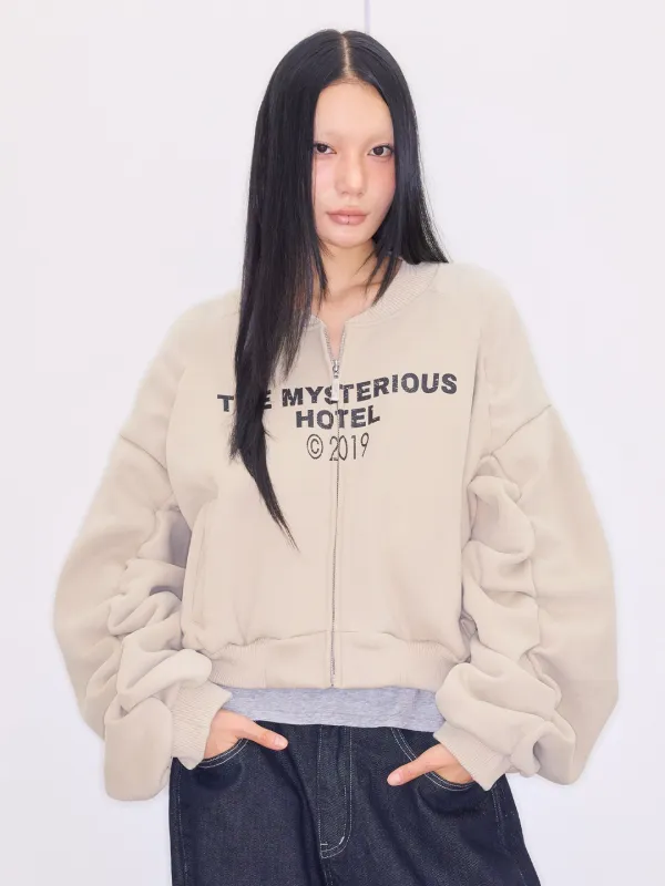 TMH FLEECE SHIRRING JK - BEIGE