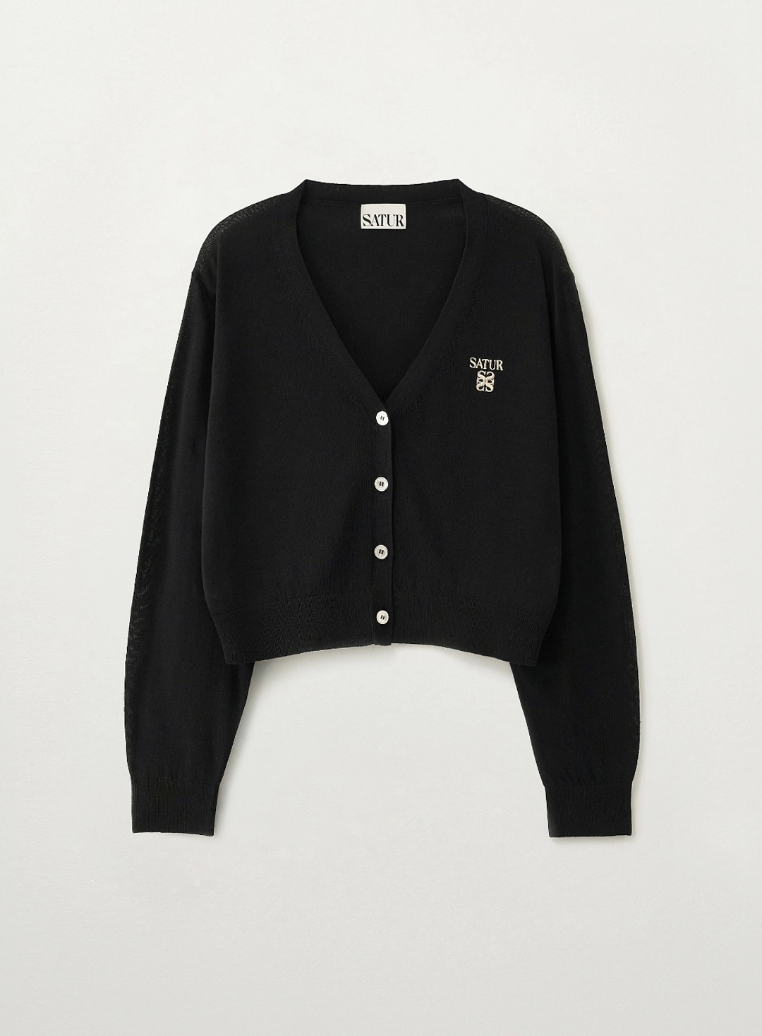 세터 (W) Loren Linen Blend Cardigan - Black 상품 이미지 1