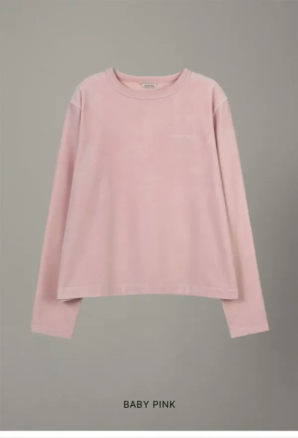 VELOUR T-SHIRTS_BABY PINK