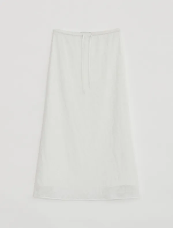FLORAL MAXI SKIRT [WHITE]