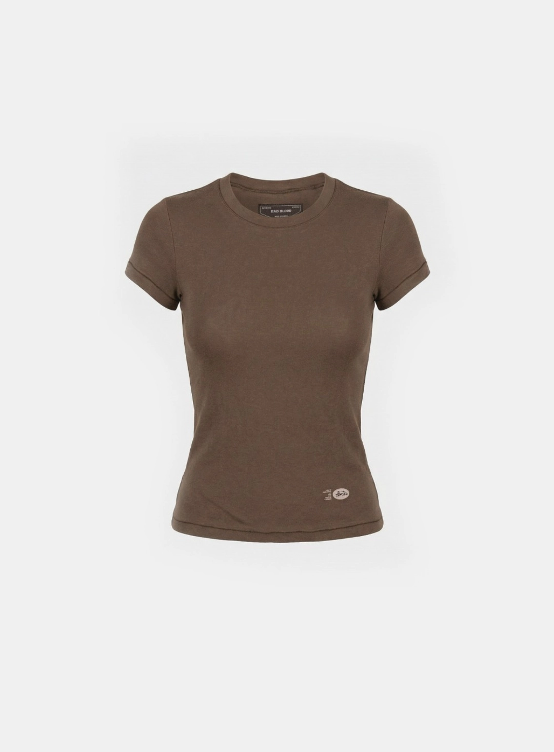 배드블러드 [w-tee26-054] BS Cotton Jersey Fitted Short Sleeve T-Shirt - Brown 상품 이미지 2