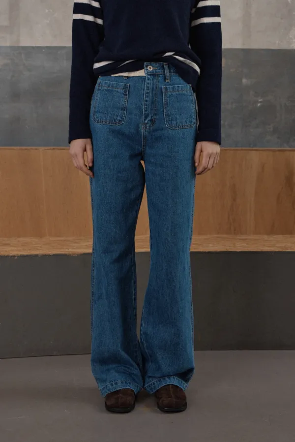 pocket bootscut denim - blue