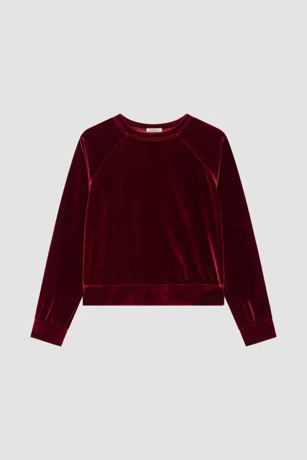 VELVET RAGLAN T-SHIRT_RUBY RED
