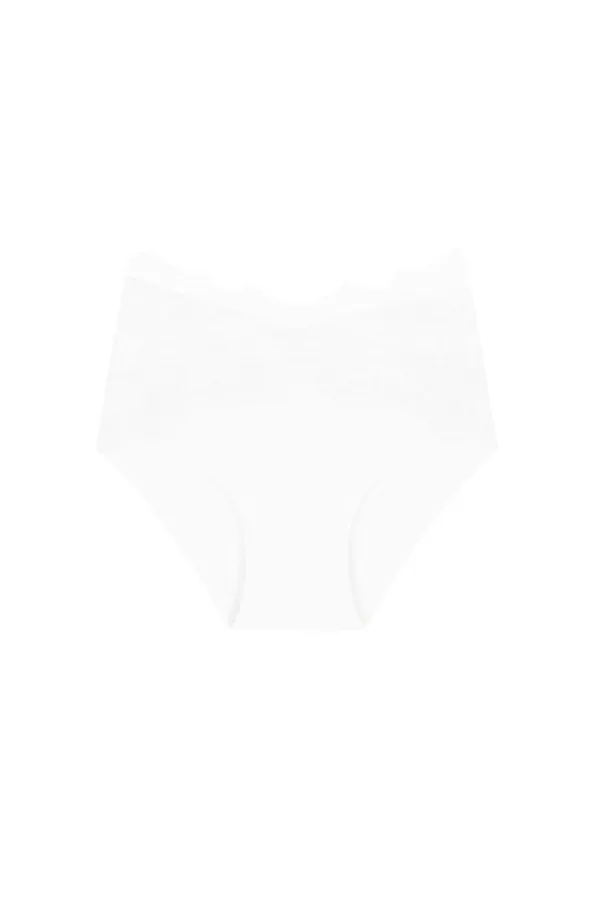 Cream donuts Lace Panty, White