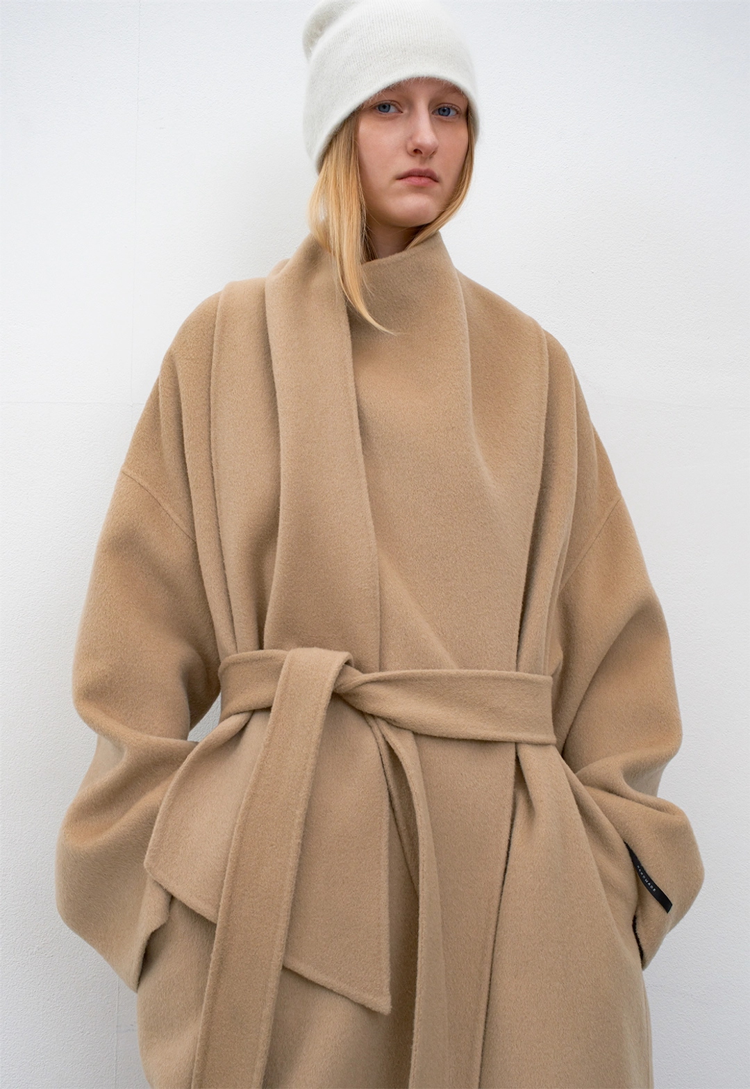 아뜰리에 나인 (CT-1459)DRAPE SCARF WOOL HANDMADE COAT S 상품 이미지 3