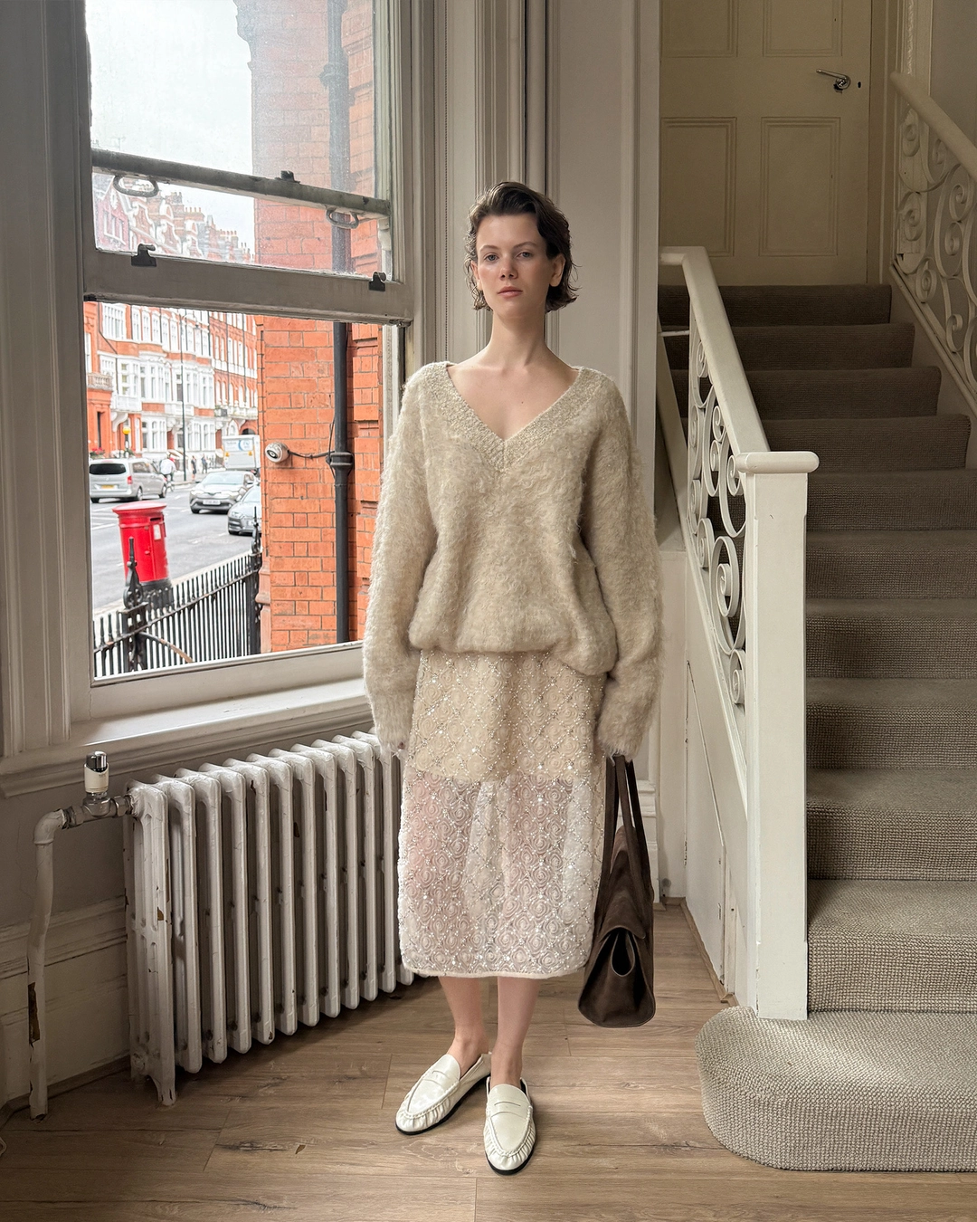 누아르나인 [10/19 순차배송] Beaded Lace Skirt [CREAM] 상품 이미지 2