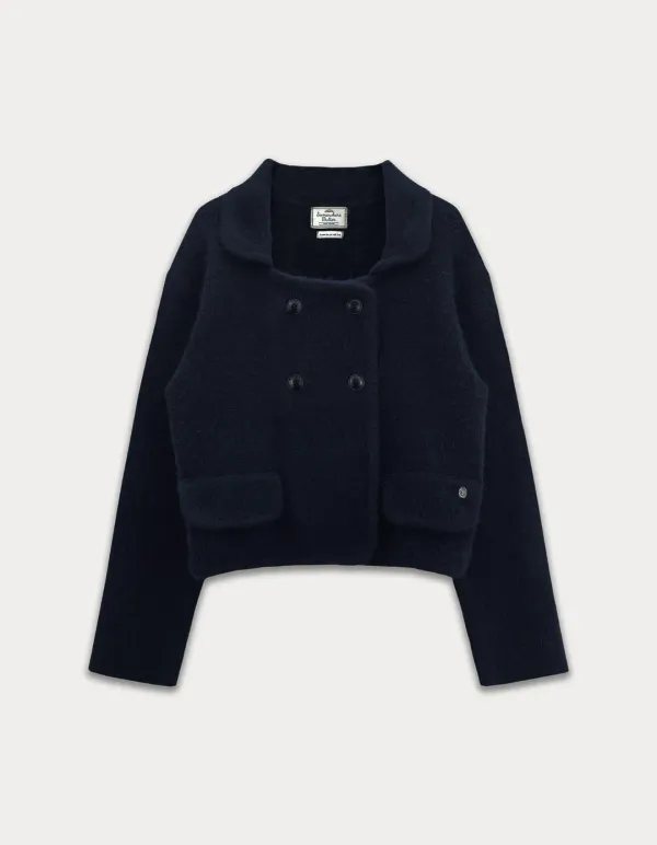 Robin Double Knit Wool Jacket - Navy