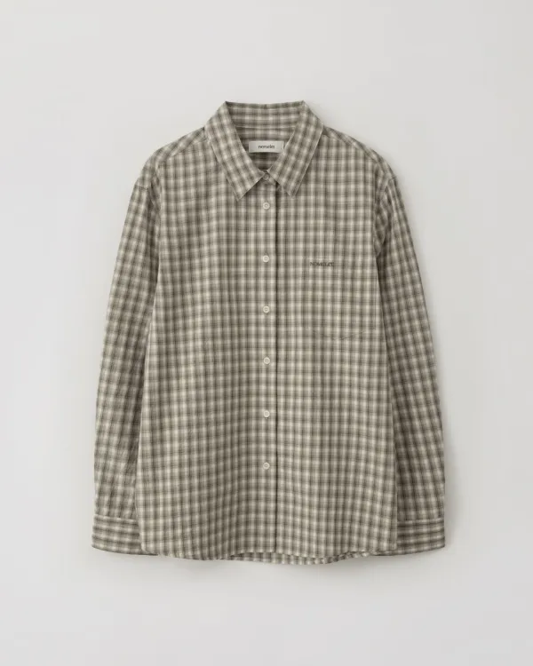 Dandelion 단델리온 체크 셔츠 - beige (fabric from Japan)