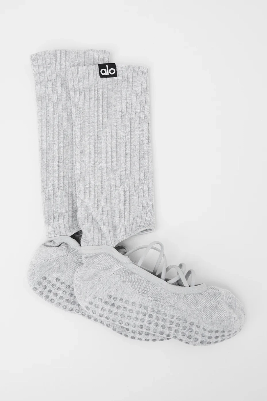 알로요가 Women's Strappy Siren Grip Sock - Athletic Heather Grey 상품 이미지 1