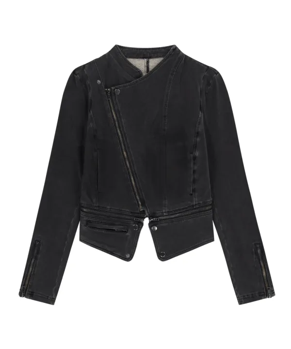 Detachable Span Denim Jacket / Charcoal