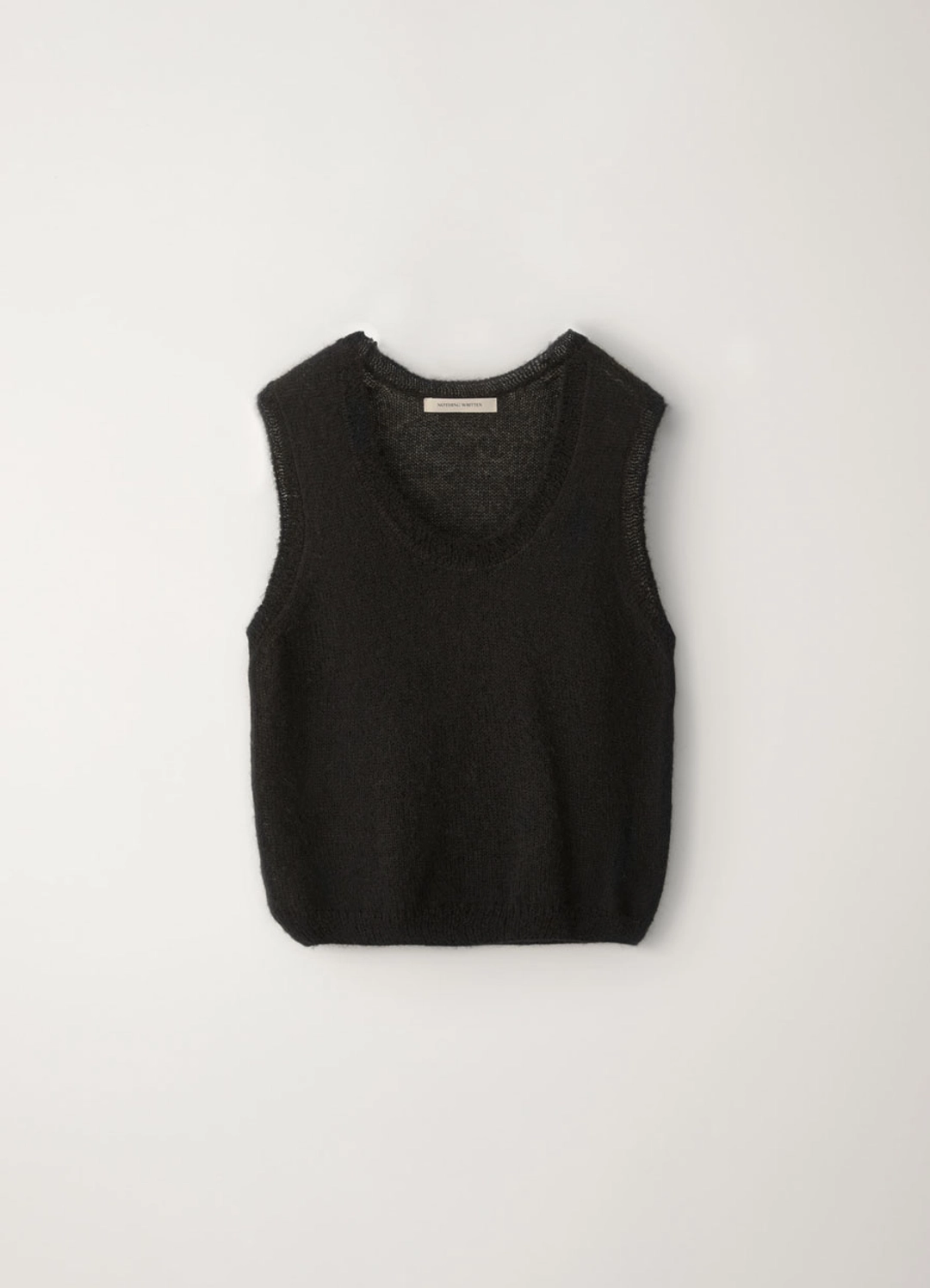 낫띵리튼 Carol u-neck vest (Black) 상품 이미지 1