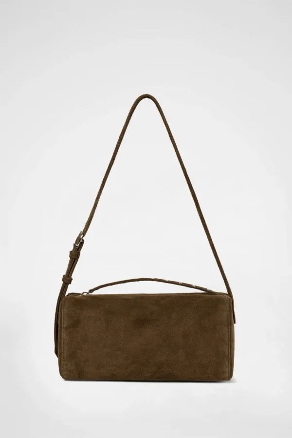 VELVA STUD BRICK BAG / BROWN