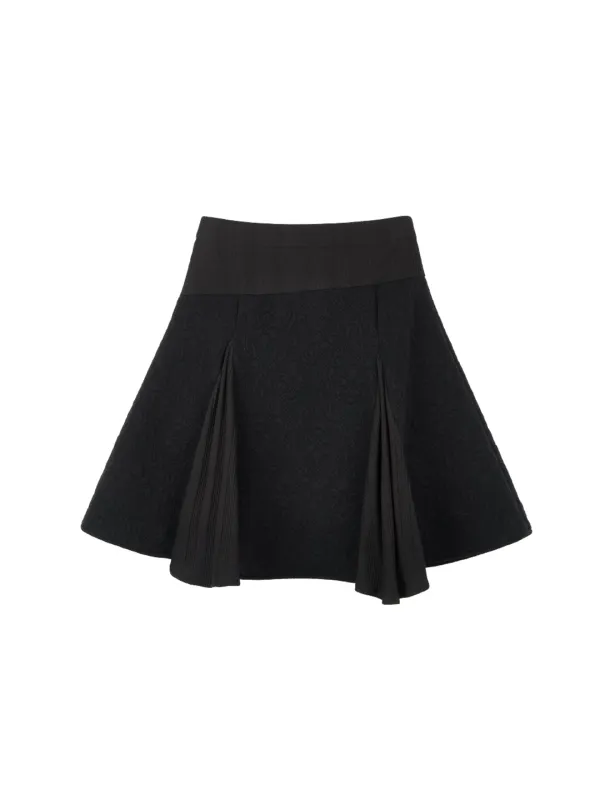 Patchwork Flare Skirt (Black)