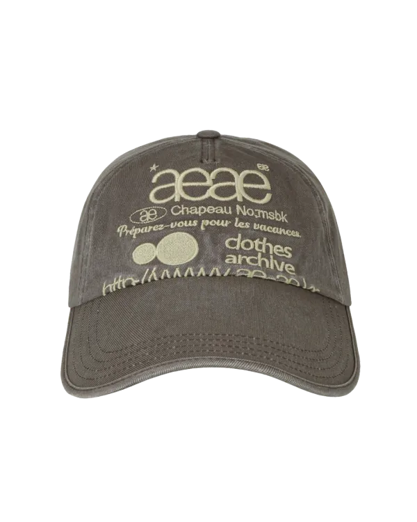 [10/20 예약발송] WEB LOGO WASHED 5 PANNEL BALL CAP [BROWN]