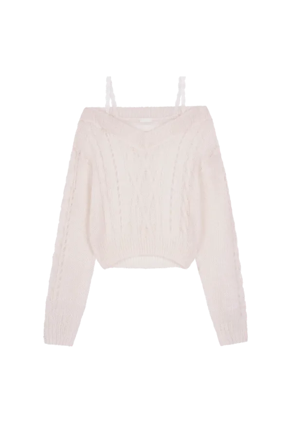 Rose milk lace knit, Soft Pink