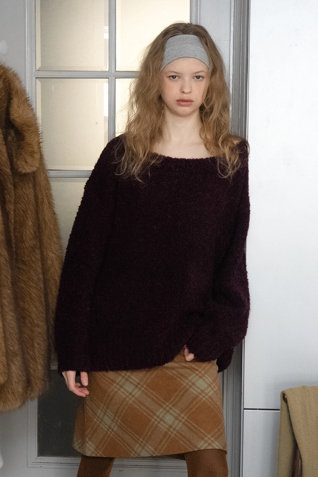 위드아웃썸머 Blush boucle knit_purple 상품 이미지 2