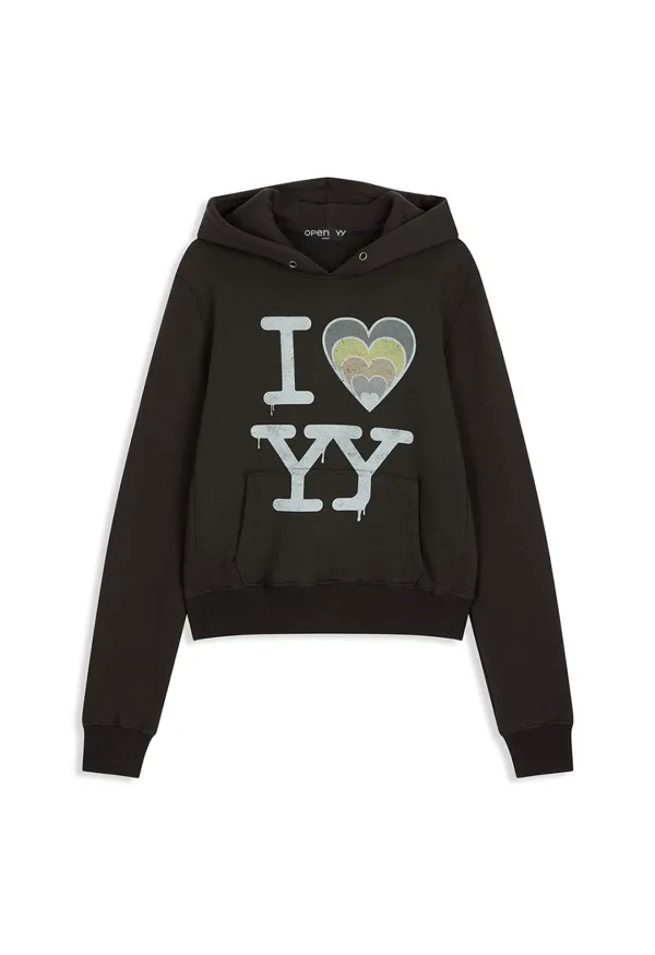 I LOVE YY FIT HOODIE, CHARCOAL