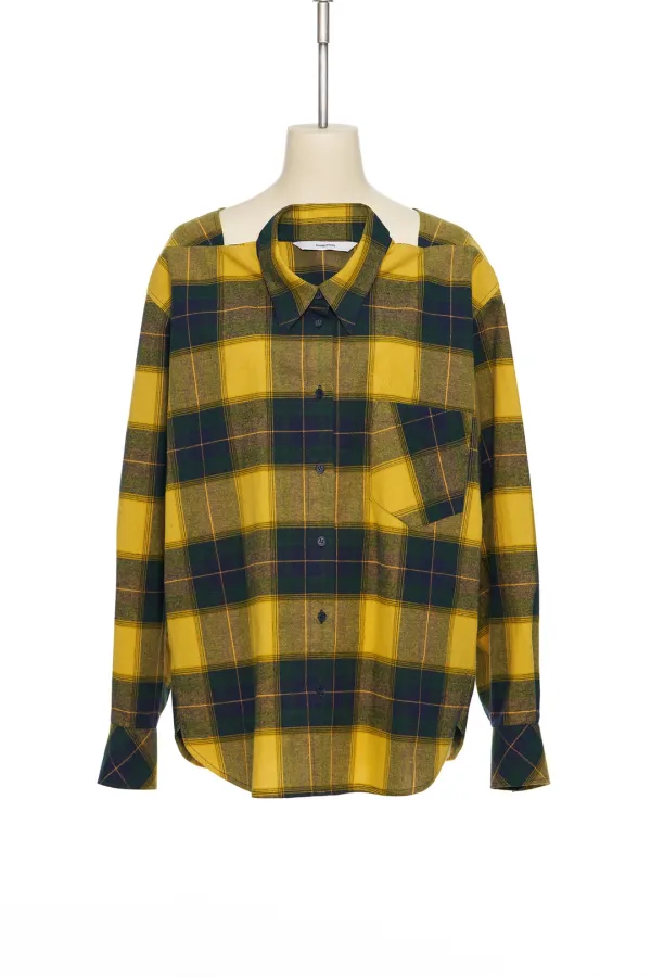 PF25 GREEN CHECK MOVABLE COLLAR SHIRT