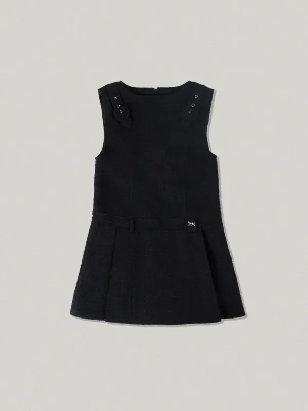 Scallop Fuzzy Mini Dress - black스칼롭 퍼지 미니 드레스 