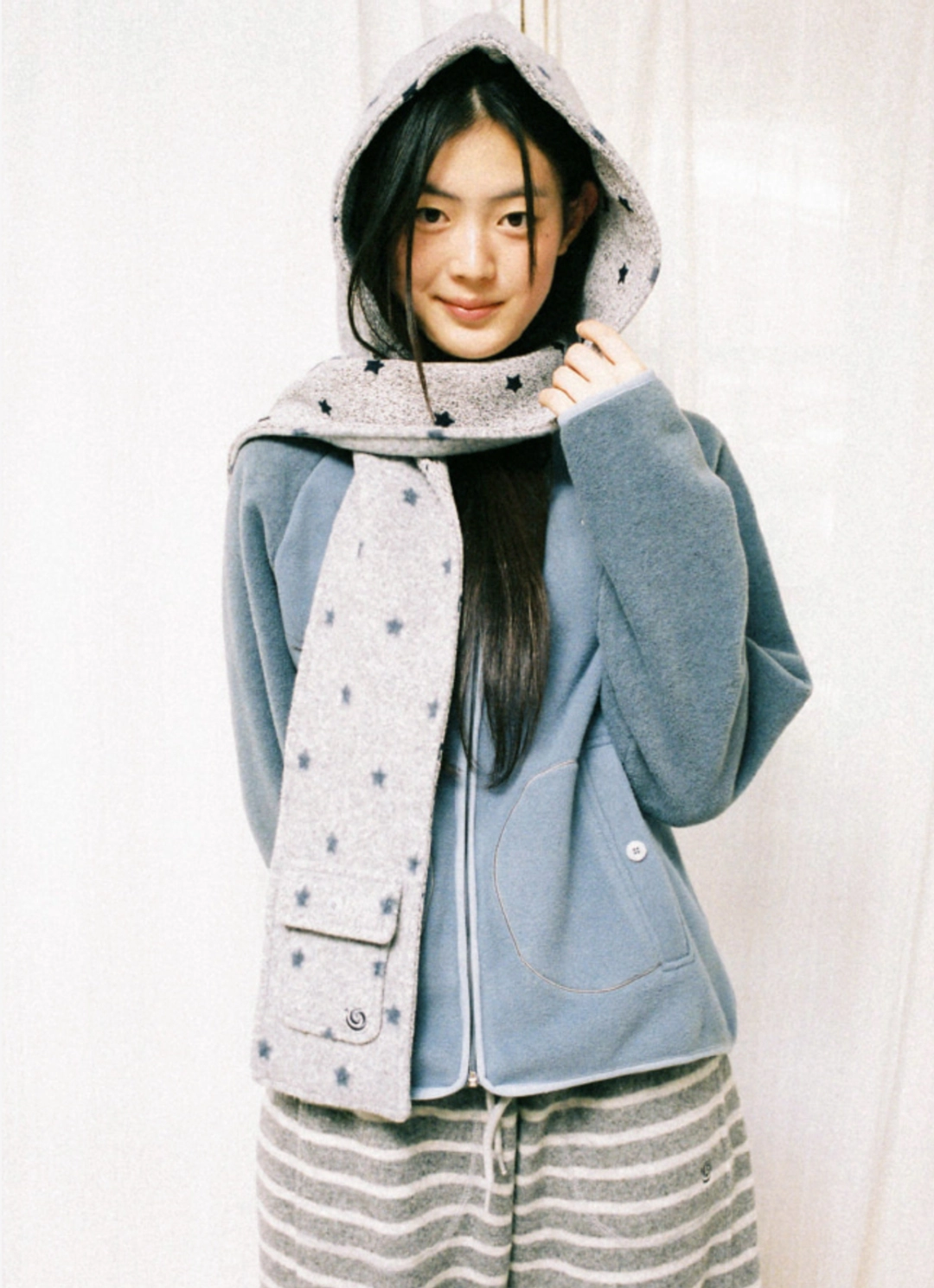 에이이에이이 STELLA FLEECE ZIP UP HOODIE [BLUE] 상품 이미지 2
