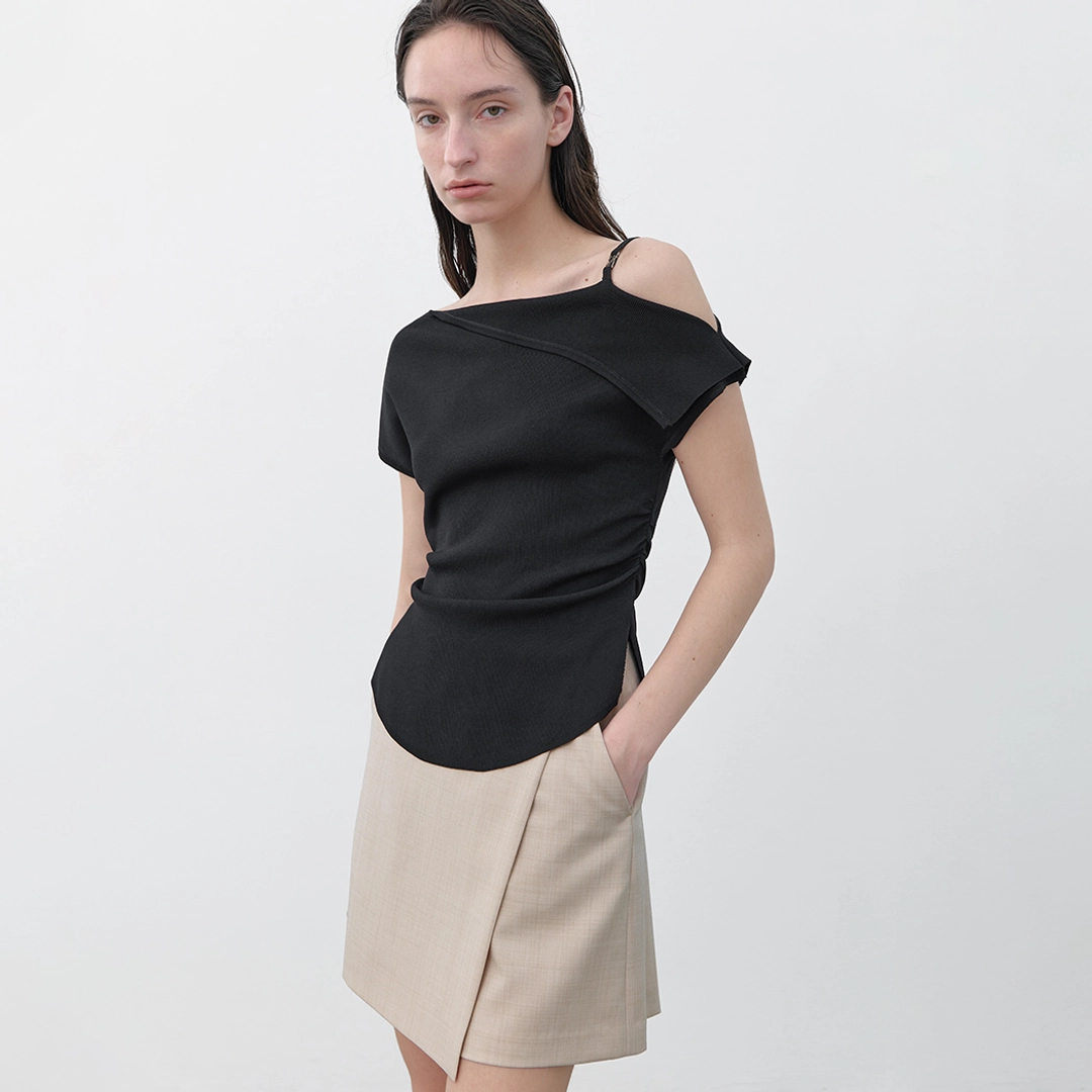 아뜰리에 나인 (T-7061)UNBALANCE ONE OFF SHOULDER KNIT 상품 이미지 2