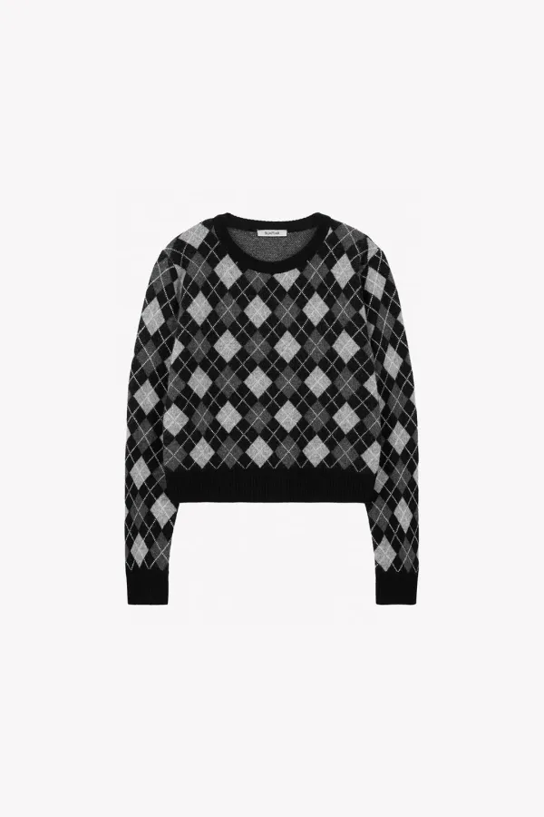 Pilon Argyle Knit (Black)