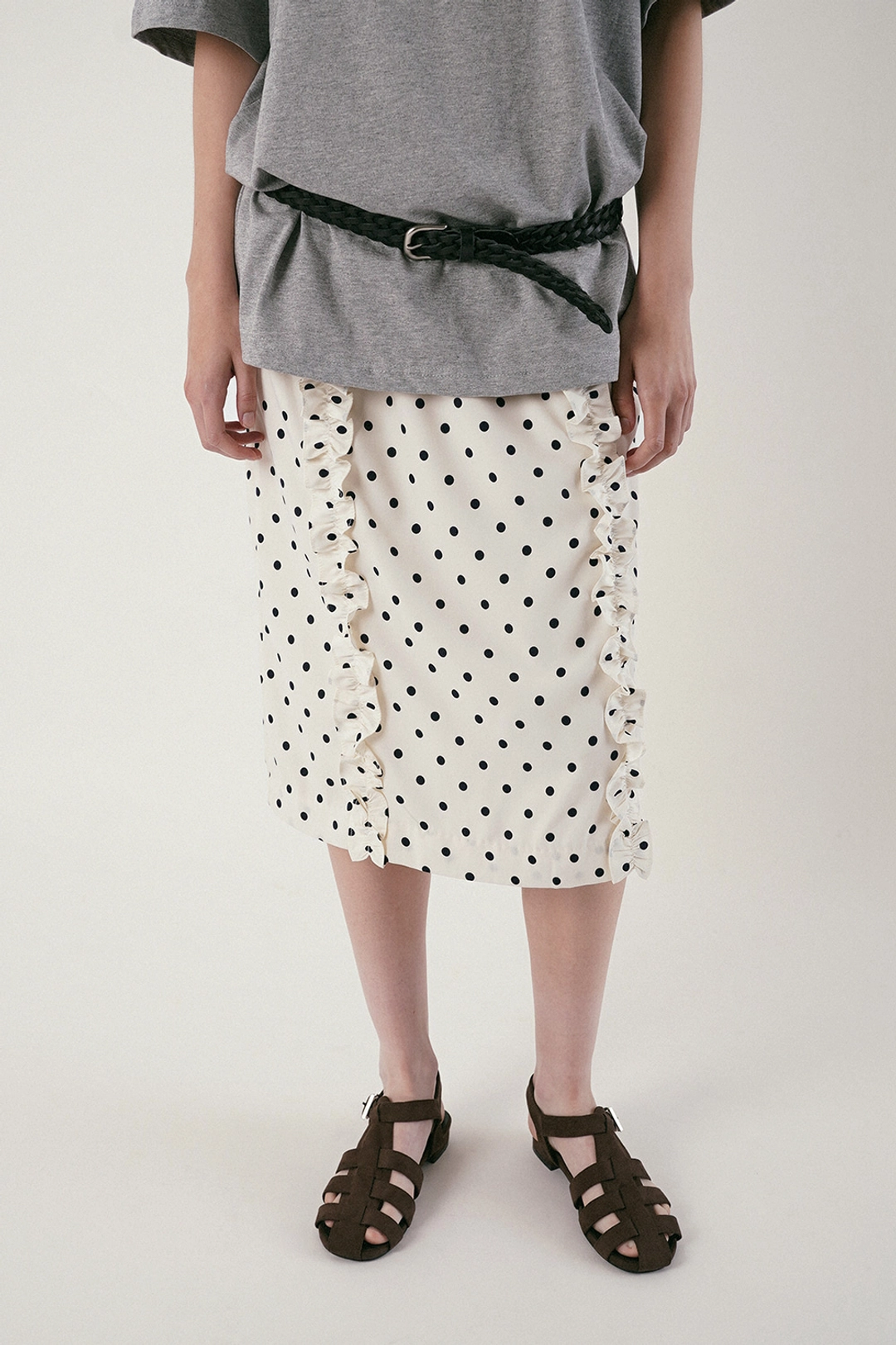 위드아웃썸머 Dot frill skirt_ivory 상품 이미지 2