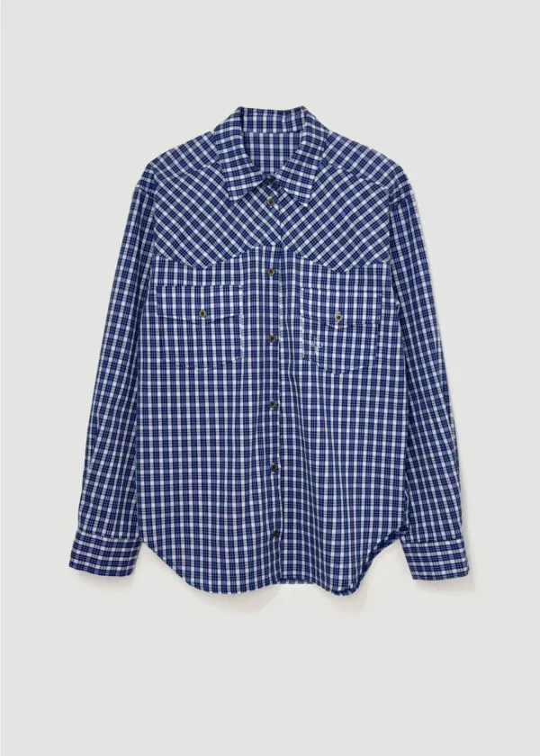 Blue check shirt (블루)