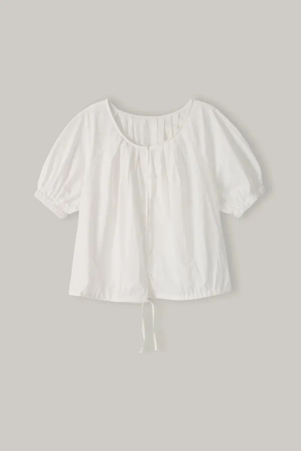 Two-way Shirring Blouse (Ivory)