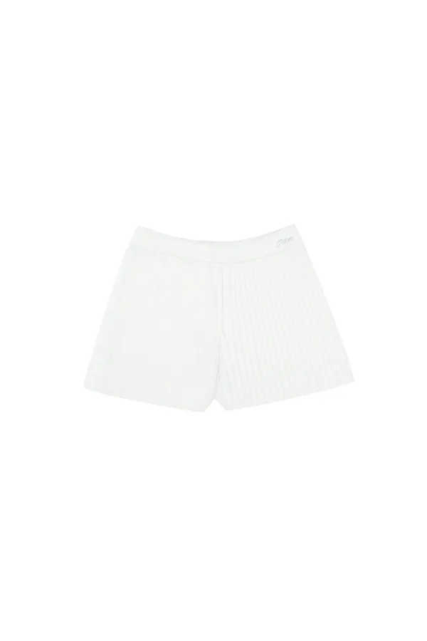 Pleated Knit Shorts (cloud white)
