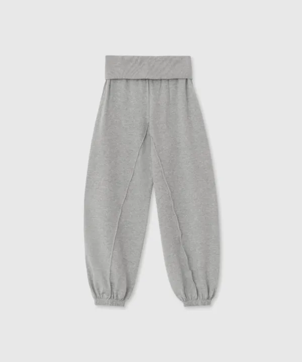 Curved line pants (Melange gray)