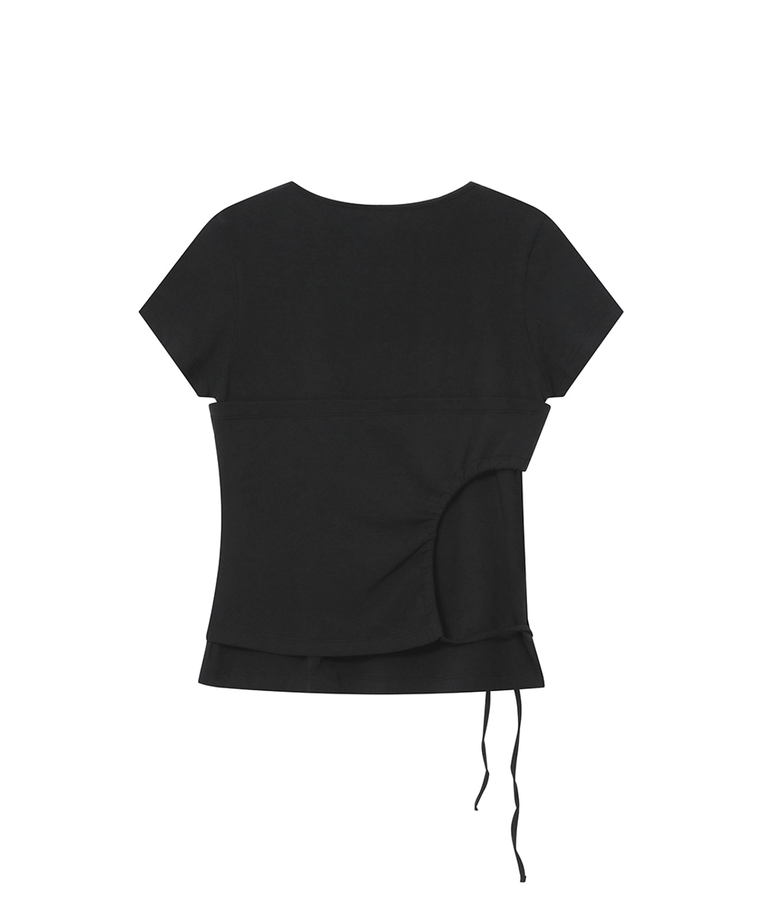 미세키서울 [레이 PICK] String shirring short sleeve BLACK 상품 이미지 2