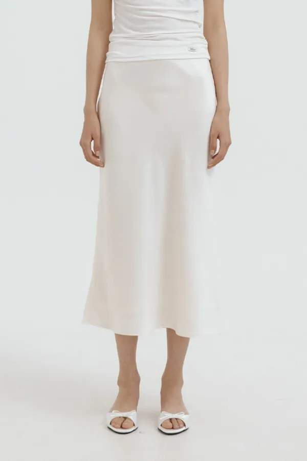 [5/29 예약 배송] Flow Satin Long Skirt (cream)