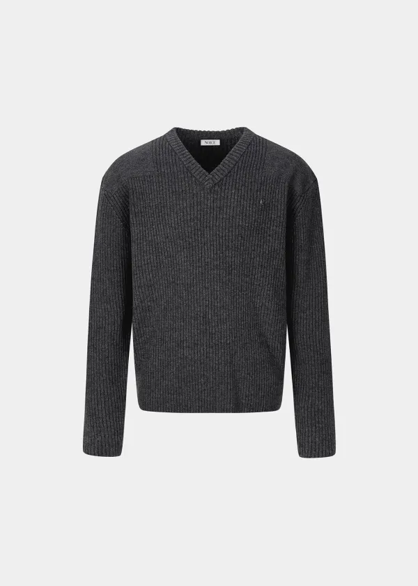 COMMANDO V-NECK SWEATER - CHARCOAL