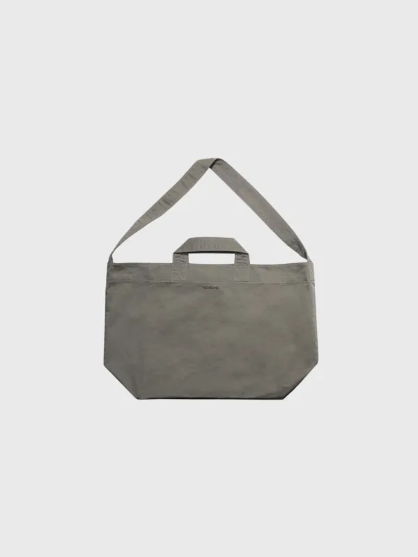 Washed Twill Cotton Bag (Beige / Dark Green)