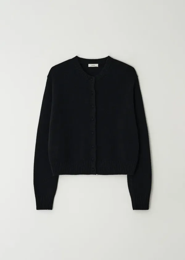 Alpaca Round Cardigan(Black)