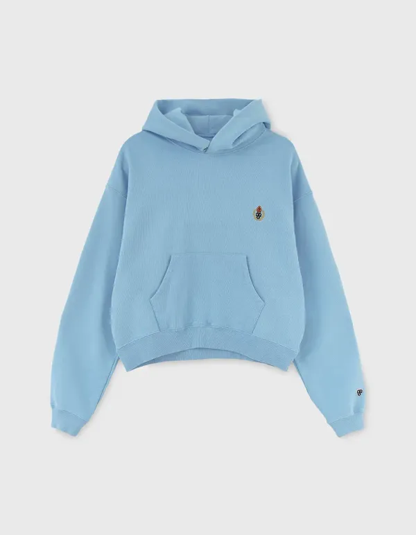 CREST 221 REVERSE CROPPED HOODIE (W) / Sky Blue