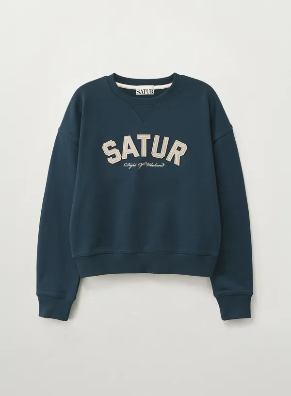 [이민정 Pick] (W) Lugo Basic Crop Sweatshirt - Navy