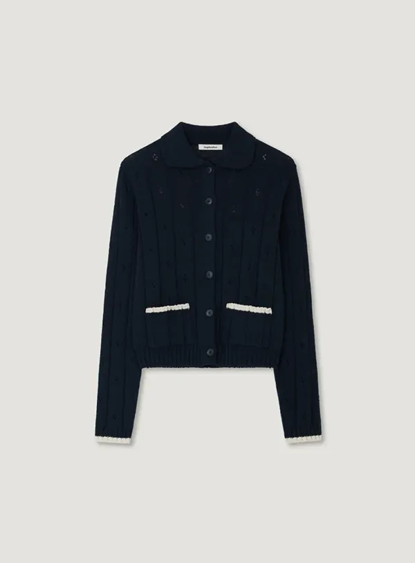 CORY PUNCHING CARDIGAN_NAVY