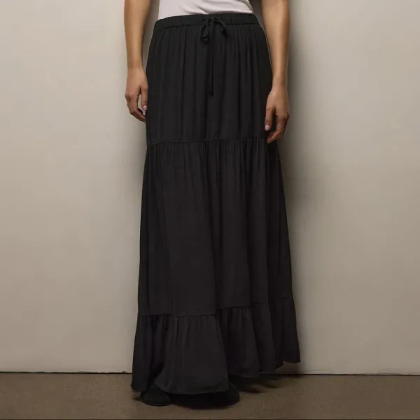 Soft Matte Long Skirt - Black