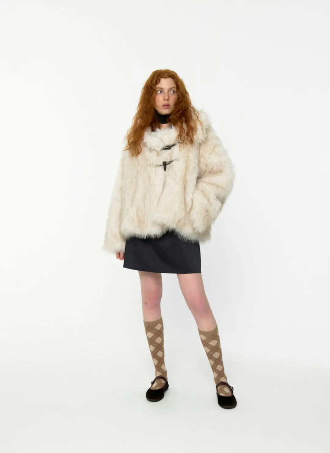 루루서울 Fluffy Double Fur Jacket (Ivory) 상품 이미지 2