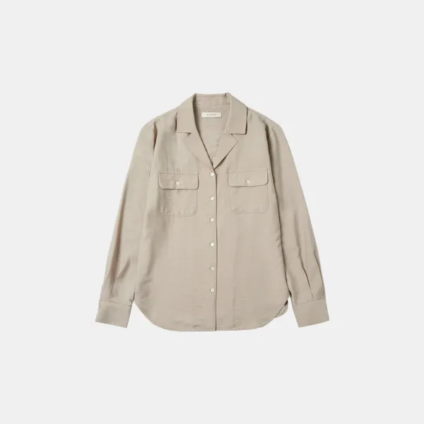 SITP5207 오픈 카라 포켓 셔츠_Mocha beige