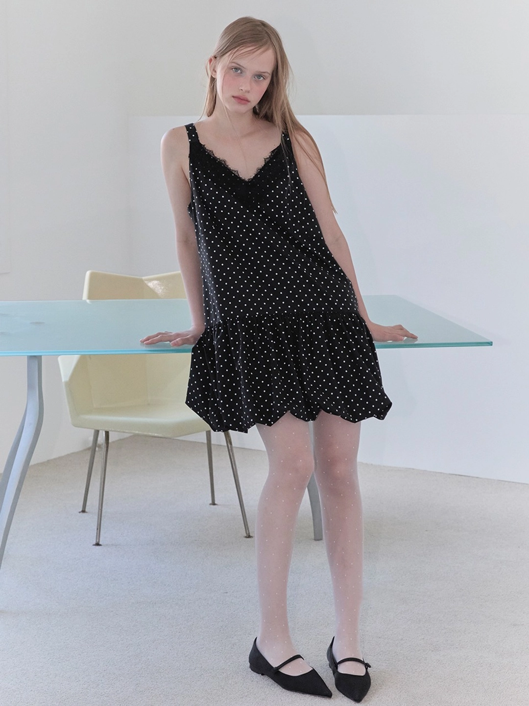 마가린핑거스 DOT BALLOON ONE PIECE (BLACK) 상품 이미지 2