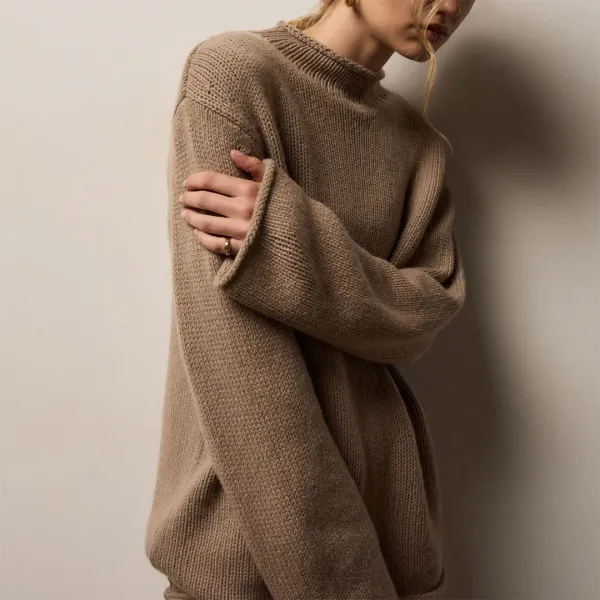 Heavy Spun Cashmere Sweater - Coffee