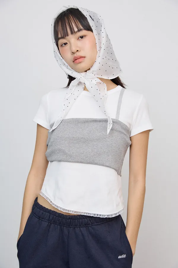 Shirring Unbalance top_gray