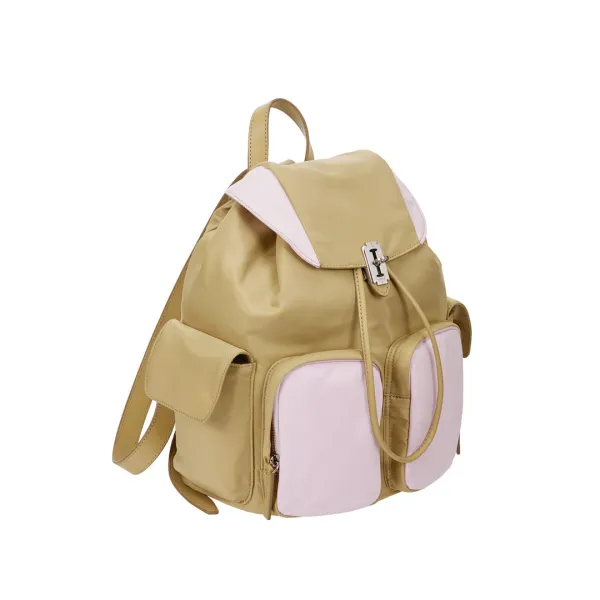Hey Double Pocket Backpack M (헤이 더블 포켓 백팩 미듐) Palette Beige